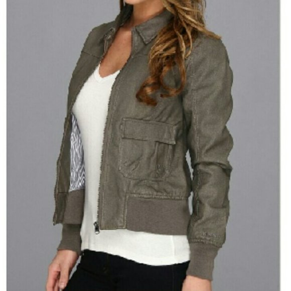 Nixon Gray Faux Leather Jacket Small - Picture 2 of 7